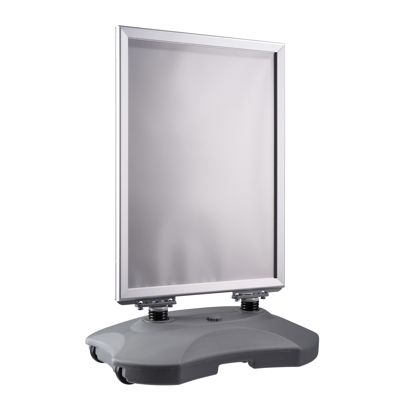 Caballete publicitario B2 STORM-STOP Lite con base rellenable de agua, a prueba de viento, perfil de 32 mm, esquinas de inglete null