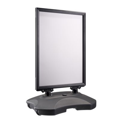 Caballete publicitario B2 STORM-STOP Lite con base rellenable de agua, a prueba de viento, perfil de 32 mm, esquinas de inglete null