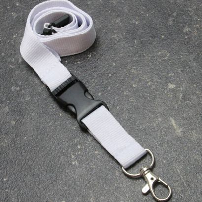 Lanyard con cierre de seguridad blanco 