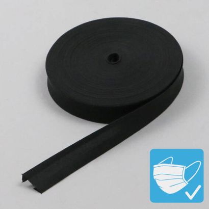 Cinta al bies, poliéster, 20 mm, rollo de 25 m negro 