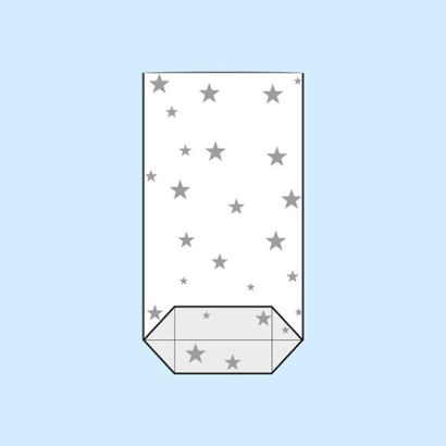 Bolsas con base plegable, lámina de OPP, Estrellas 115 x 190 mm 