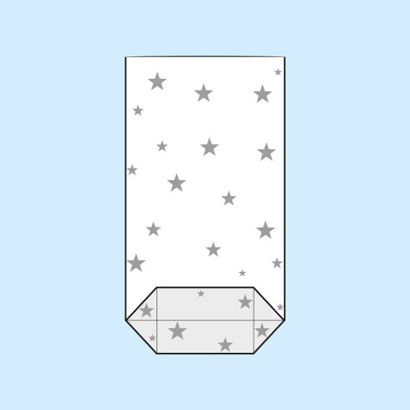 Bolsas con base plegable, lámina de OPP, Estrellas 145 x 235 mm 