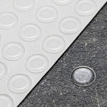 Amortiguador elástico, Disco, autoadhesivo 12.7 mm | transparente 