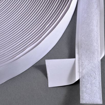 Banda de sujeción por contacto, autoadhesiva, bucle (rollo con 25 m) 16 mm | blanco 