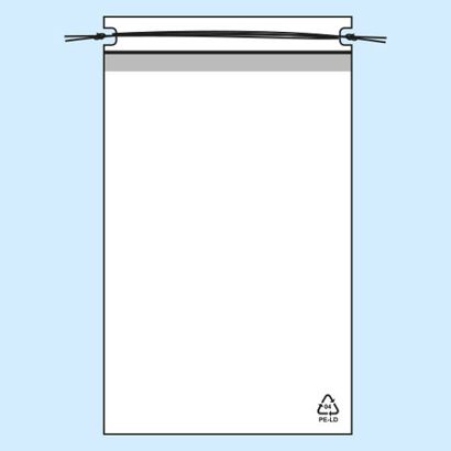 Bolsa con cordón ajustable, lámina de PE de 50 µm 300 x 440 mm 