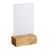 Soporte metacrilato con base de madera Roble  | A7  | Formato vertical 