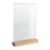 Soporte metacrilato con base de madera Roble  | A4  | Formato vertical 