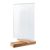 Soporte giratorio de metacrilato con base de madera A4 