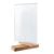 Soporte giratorio de metacrilato con base de madera A4