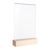 Expositor de mesa MODUL, funda de metacrilato con base de madera A5  | Haya  | base de madera con ranura de inserción recta 