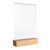 Expositor de mesa MODUL, funda de metacrilato con base de madera A5  | Roble  | base de madera con ranura de inserción recta 