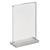 Soporte expositor en T magnético con base transparente mate A5 - 148 x 210 mm  | formato vertical 