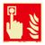 Señal Pulsador de alarma contra incendios, fotoluminiscente, plástico, ISO 7010 150 x 150 mm 