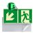Señal Salida de emergencia, fotoluminiscente, plástico, ISO 7010 izquierda hacia abajo