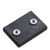 Imanes revestidos de goma, rectangulares, con agujero roscado 43 x 31 mm  | M4x4,5 mm  | negro  | 13 kg