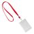 Porta tarjetas identificativas con lanyard  rojo  | A7  | formato vertical 