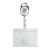 Funda tarjeta identificativa de plástico duro con llavero extensible blanco|transparente  | con ranura para el pulgar, mate 