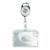 Funda tarjeta identificativa de plástico duro con llavero extensible blanco|transparente  | con ranura para el pulgar, pulido 