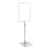 Marcos para póster con base y soporte (set) A4 transparente  | Superficie de base: gris  | Barra ajustable de aluminio de 350 a 550 mm 