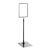 Marcos para póster con base y soporte (set) A5 gris  | Superficie de base: negro  | Barra ajustable de aluminio de 350 a 550 mm 