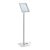 Expositor informativo LED A4 con marco abatible plata 