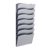 Portafolletos de pared A4 vertical, acero PTXG plata  | 7 compartimientos 