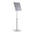 Expositor informativo PREMIUM altura regulable A3 con marco abatible plata 