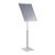 Expositor informativo PREMIUM altura regulable A2 con marco abatible plata 