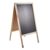 Caballete publicitario WOOD-STOP Lite L, pizarra de 53 x 80 aspecto de madera clara 