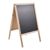 Caballete publicitario WOOD-STOP Lite M, pizarra de 53 x 66 aspecto de madera clara 