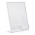 Soporte expositor en L con compartimento adicional PREMIUM, metacrilato A4 + 56 x 88 mm  | formato vertical 