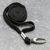 Lanyard, 10 mm de ancho negro  | con clip mosquetón 