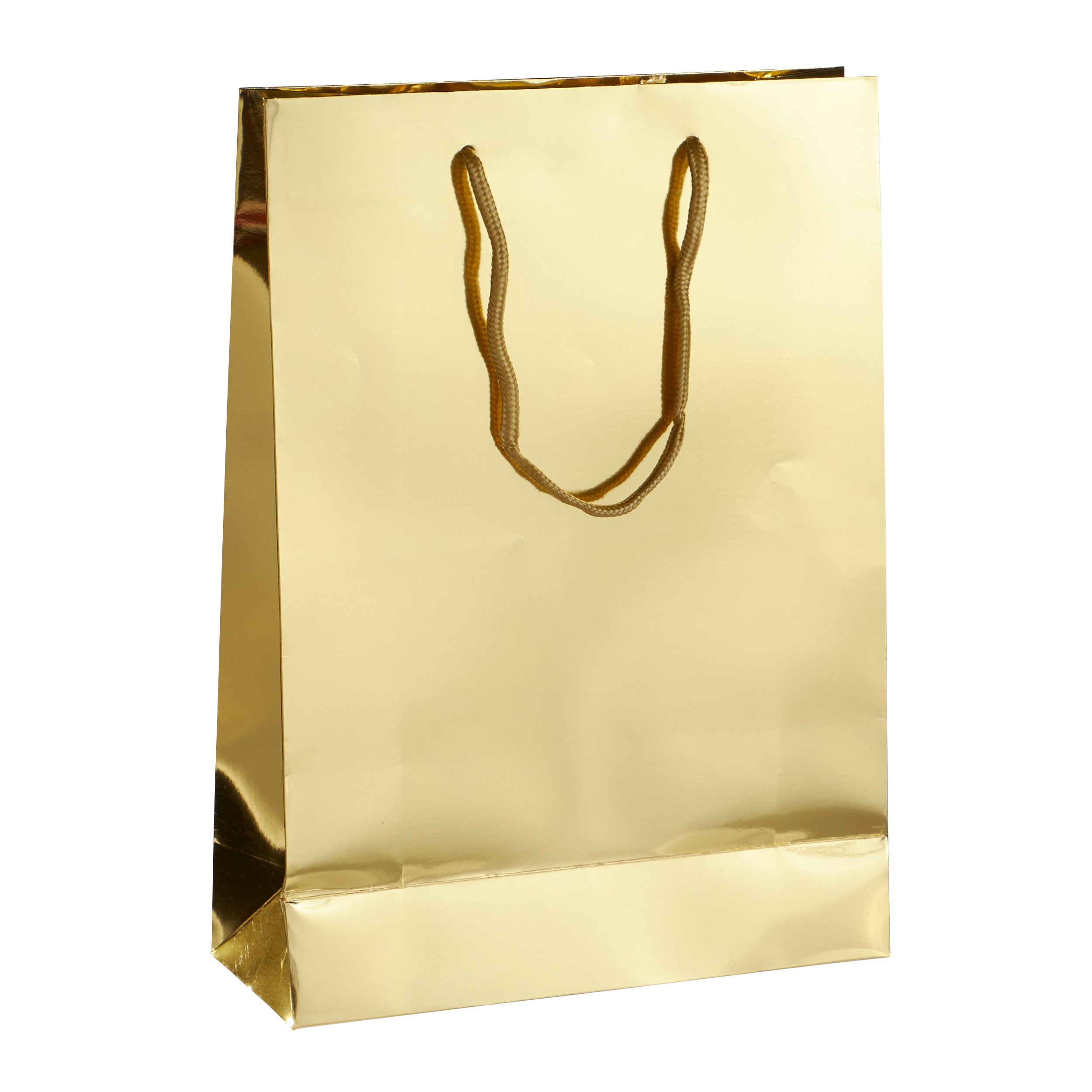 Bolsas de regalo grandes con cordón, 26 x 36 x 10 cm, oro
