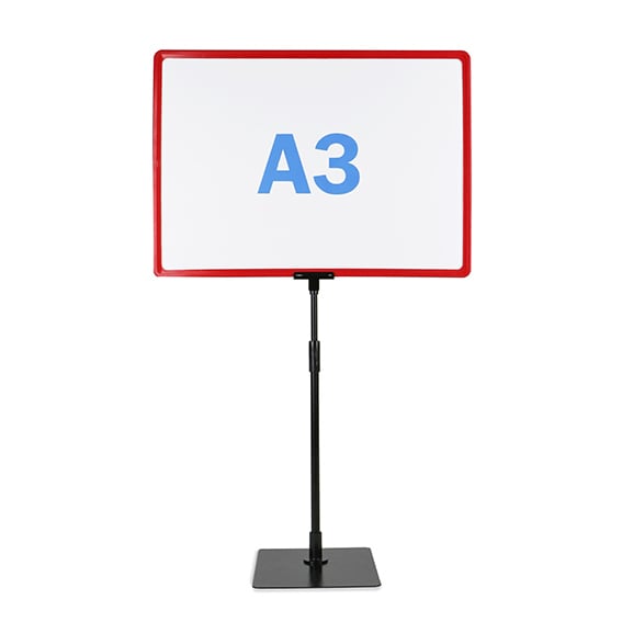A3, rojo, Superficie de base: negro Marcos para poster con base y soporte  (set)