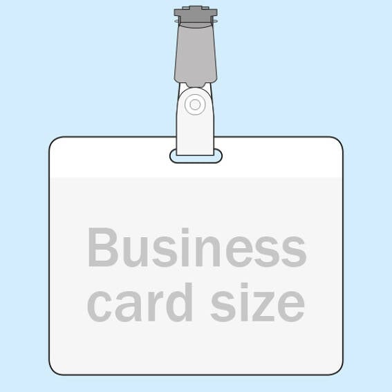 Funda tarjeta identificativa para A7, formato apaisado, con broche  sujetador